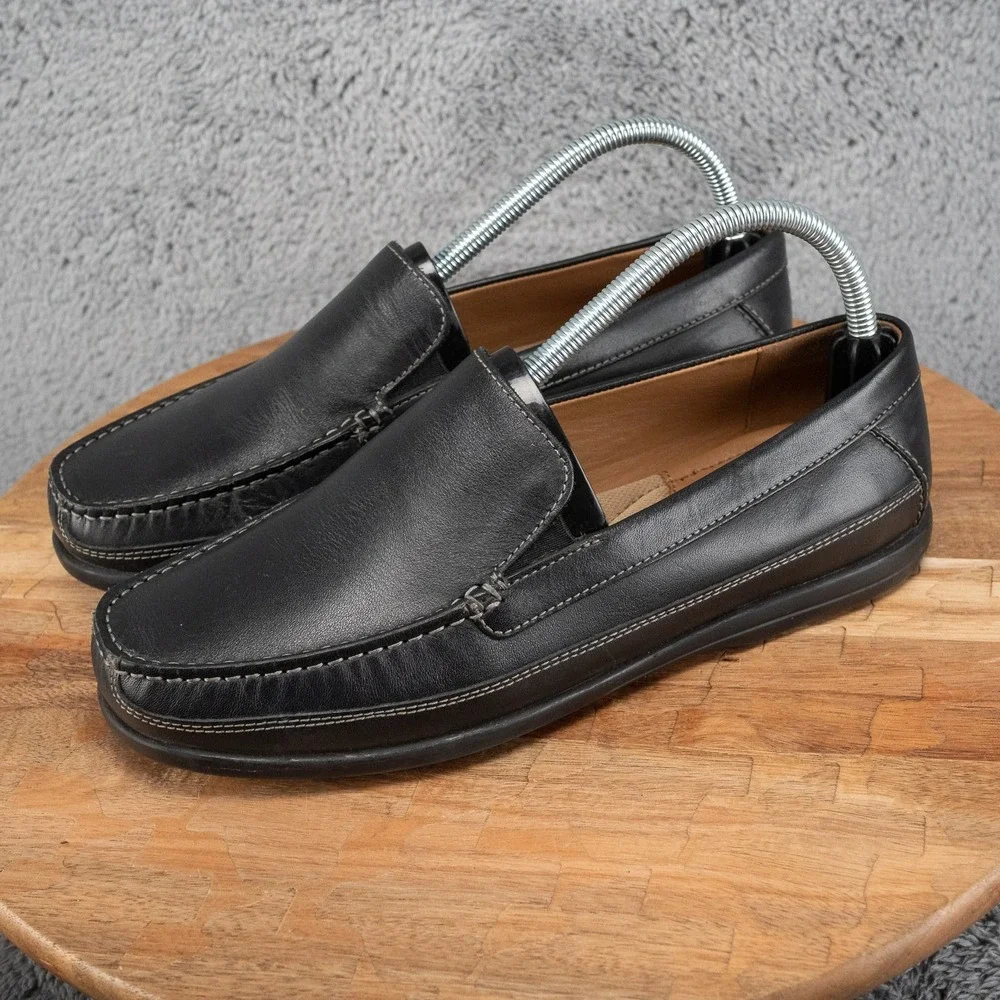 Johnston & Murphy‎ Boy's 7 M Locklin Venetian Black Leather Loafers 28-3981